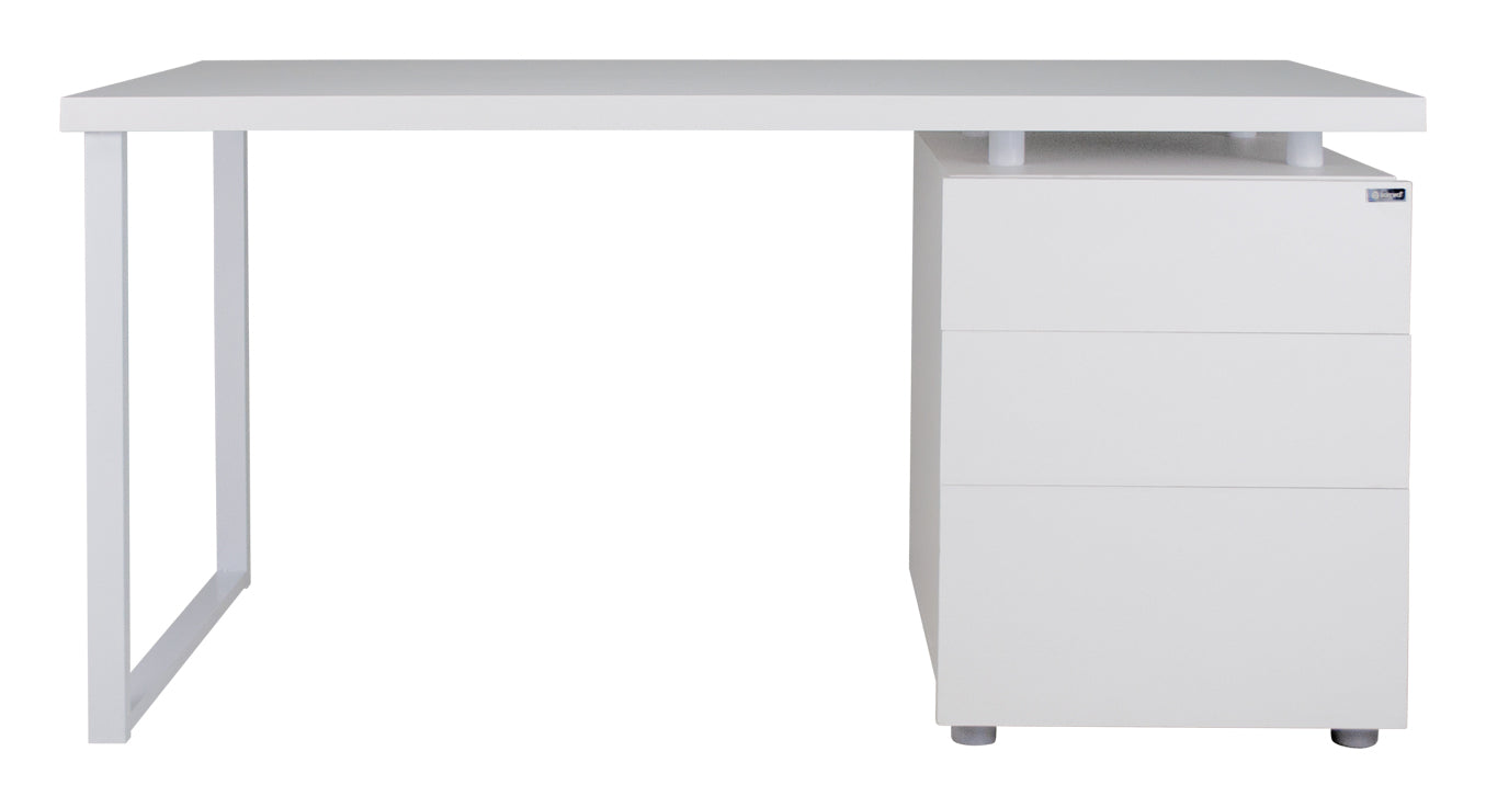 Scrivania per ufficio con cassettiera scrivania per cameretta colore bianco mod. Althea SC08AL