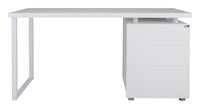 Scrivania per ufficio con cassettiera scrivania per cameretta colore bianco mod. Althea SC08AL