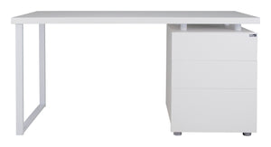 Scrivania per ufficio con cassettiera scrivania per cameretta colore bianco mod. Althea SC08AL