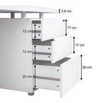 Scrivania per ufficio con cassettiera scrivania per cameretta colore bianco mod. Althea SC08AL