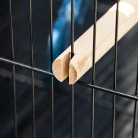 Grande Voliera per Uccelli su Piede Doppia con Mangiatoie Posatoi Vassoio Rimovibile Ruote, 51,5 L x 50 L x 140 H cm