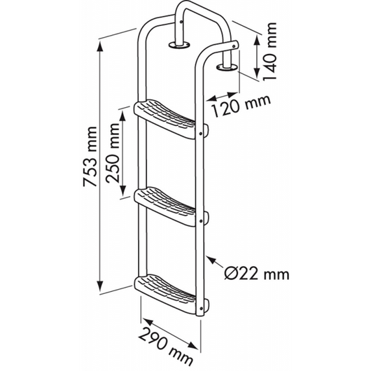SCALETTA 4 GRADINI MM 753X120