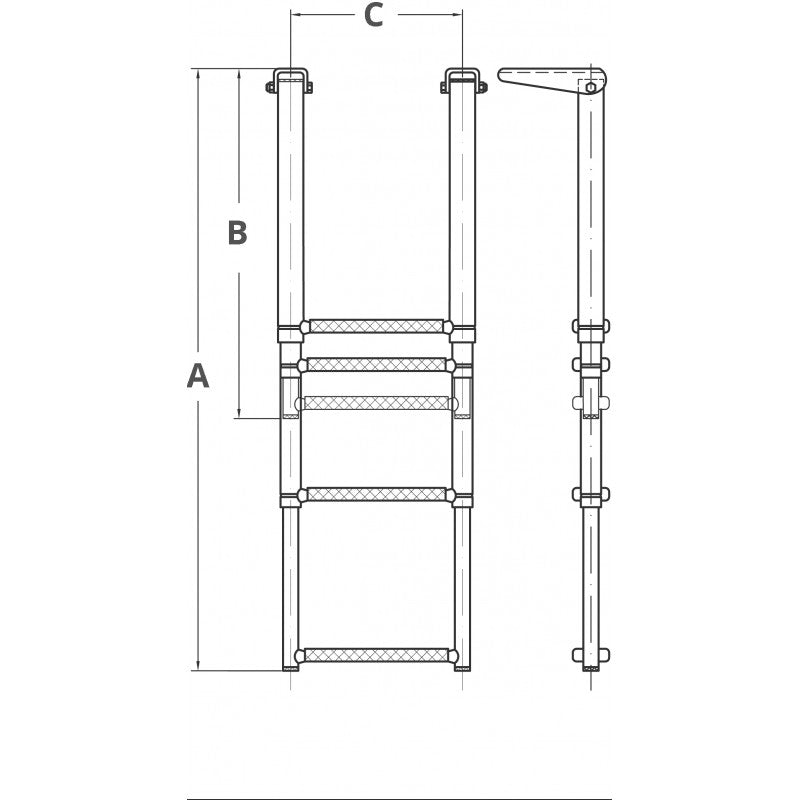SCALETTA INOX 316 TELESCOPICA 3GR.