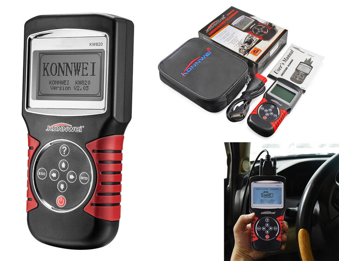 SCANNER STRUMENTO ANALISI ODBII LETTORE CODICI DIASGNOSI ODB2 EOBD KW820