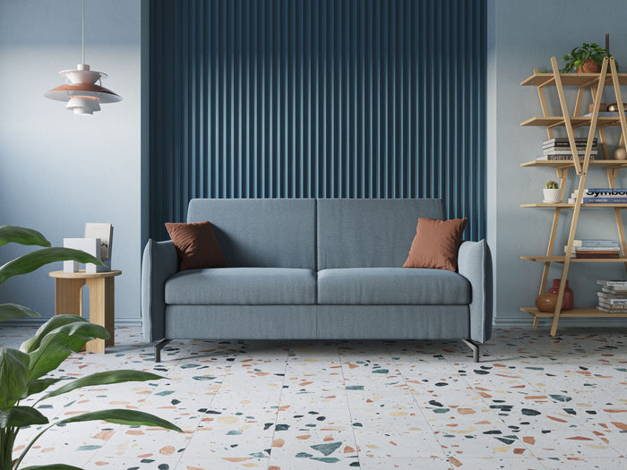 Divano Letto 2 Posti 175x95x96 cm in Tessuto Antracite