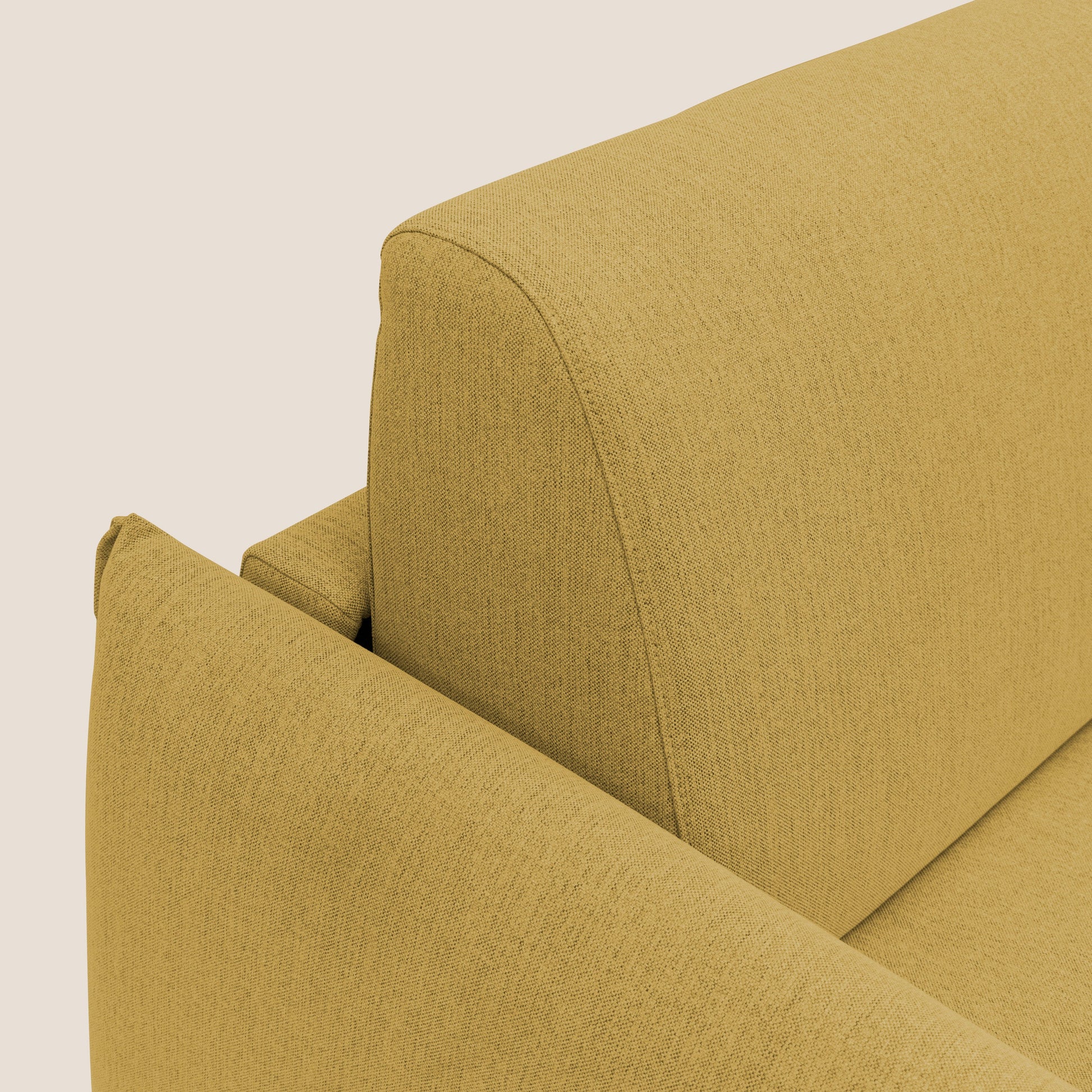 Divano Letto 3 Posti 215x95x96 cm in Tessuto Giallo