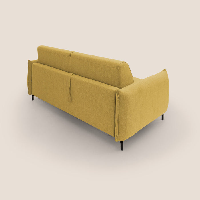 Divano Letto 2 Posti 175x95x96 cm in Tessuto Giallo