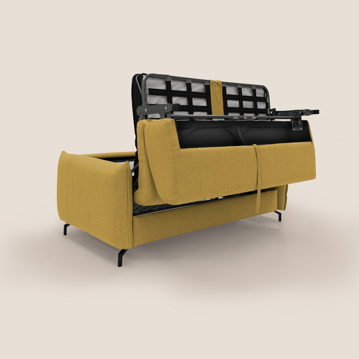 Divano Letto 2 Posti 175x95x96 cm in Tessuto Giallo