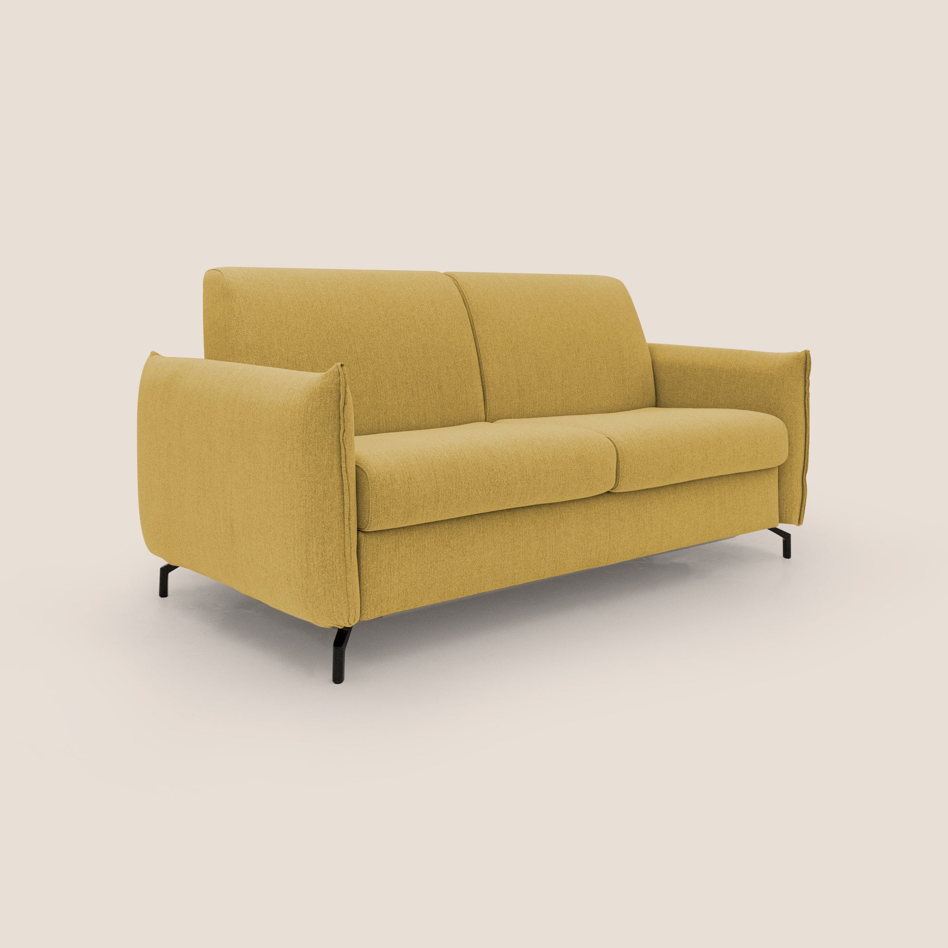 Divano Letto 2 Posti 175x95x96 cm in Tessuto Giallo