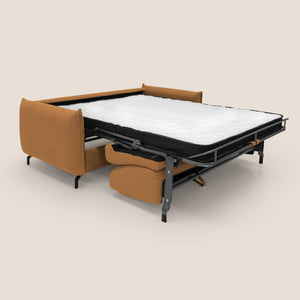 Divano Letto 3 Posti 215x95x96 cm in Tessuto Arancio