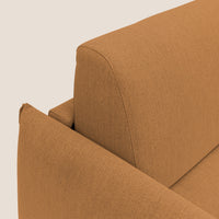 Divano Letto 3 Posti 215x95x96 cm in Tessuto Arancio