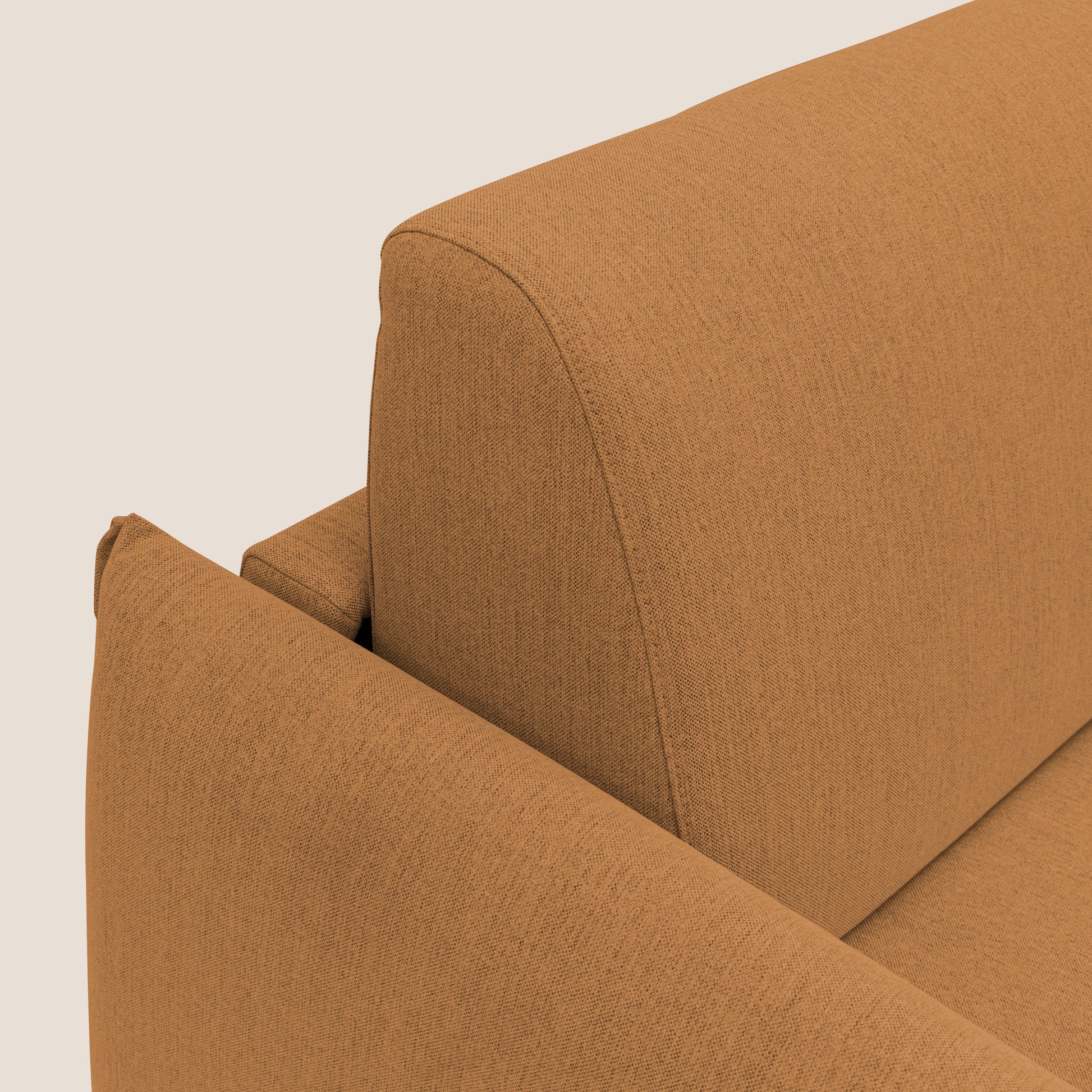 Divano Letto 3 Posti 195x95x96 cm in Tessuto Arancio