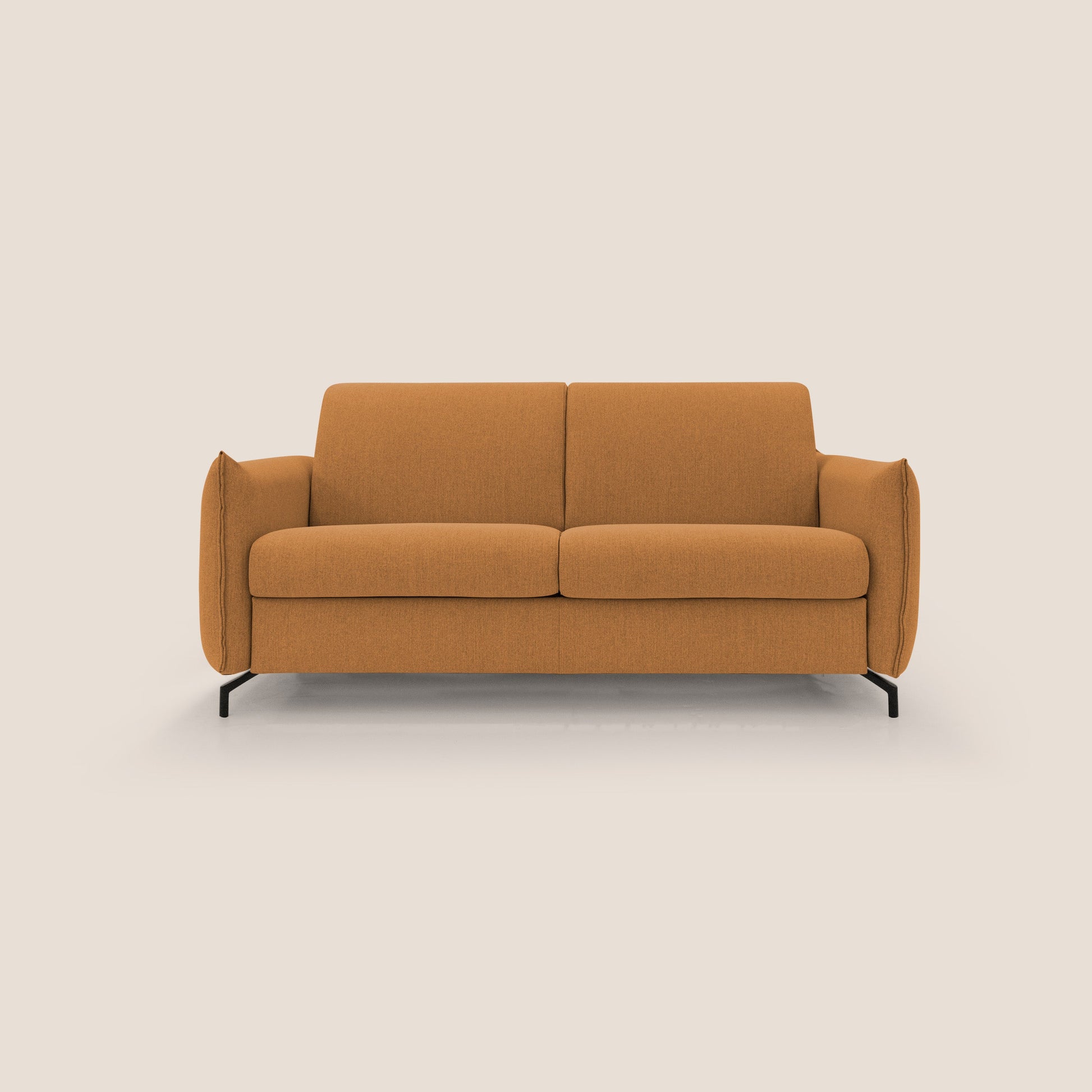 Divano Letto 3 Posti 195x95x96 cm in Tessuto Arancio