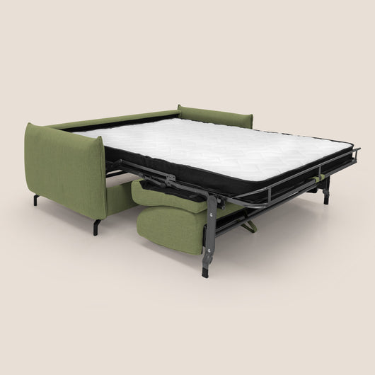 Divano Letto 3 Posti 215x95x96 cm in Tessuto Verde