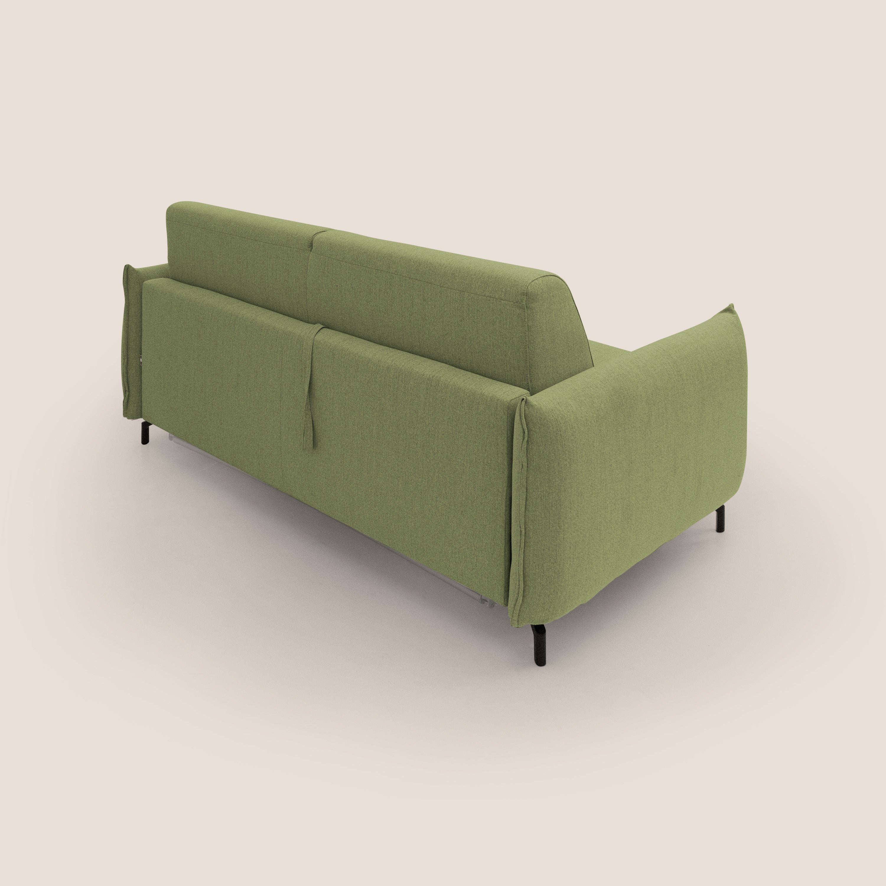 Divano Letto 3 Posti 215x95x96 cm in Tessuto Verde