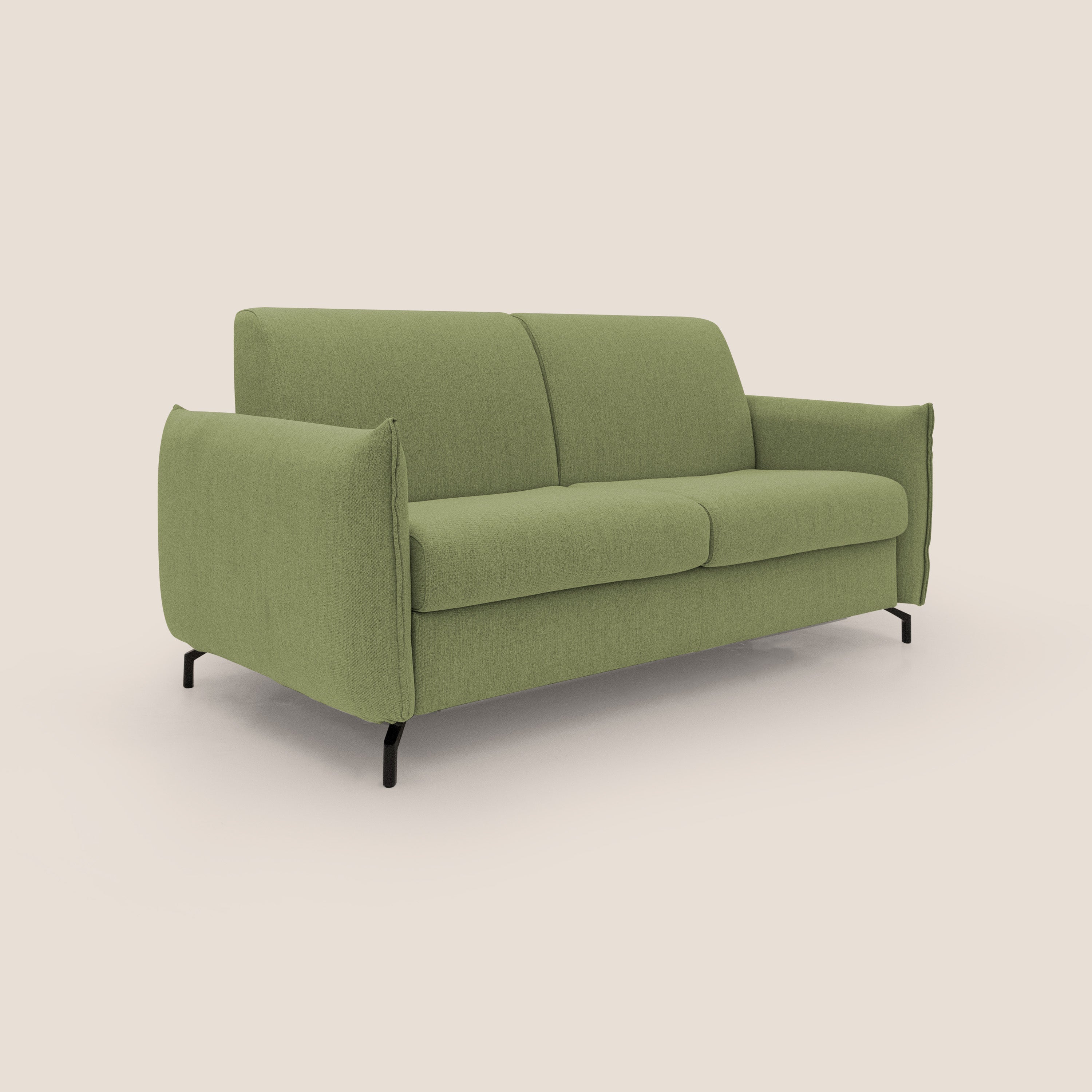 Divano Letto 3 Posti 195x95x96 cm in Tessuto Verde