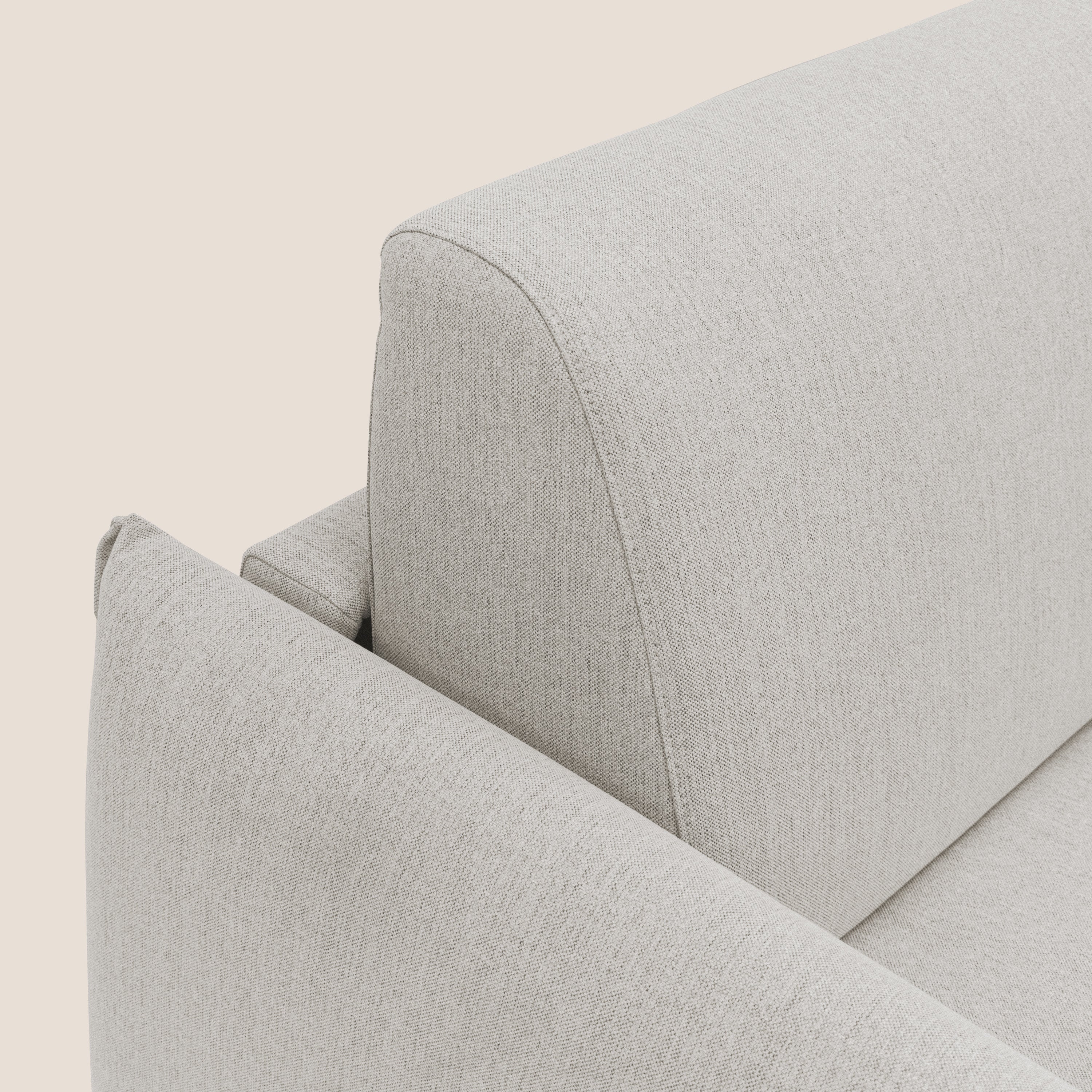 Divano Letto 3 Posti 215x95x96 cm in Tessuto Panna