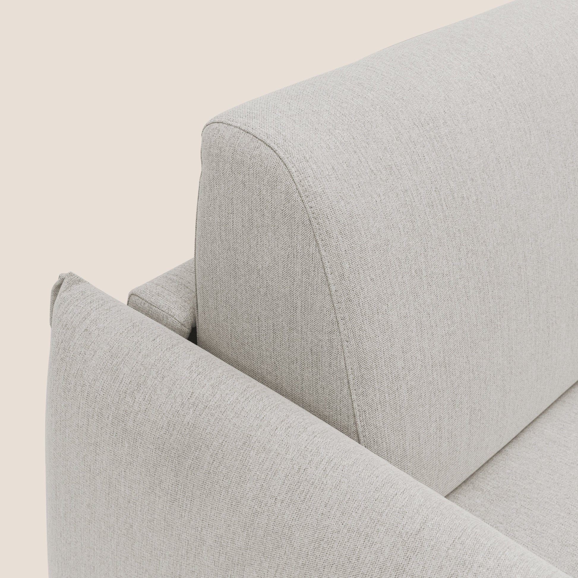 Divano Letto 3 Posti 215x95x96 cm in Tessuto Panna