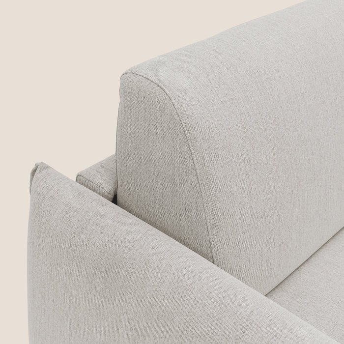 Divano Letto 3 Posti 215x95x96 cm in Tessuto Panna