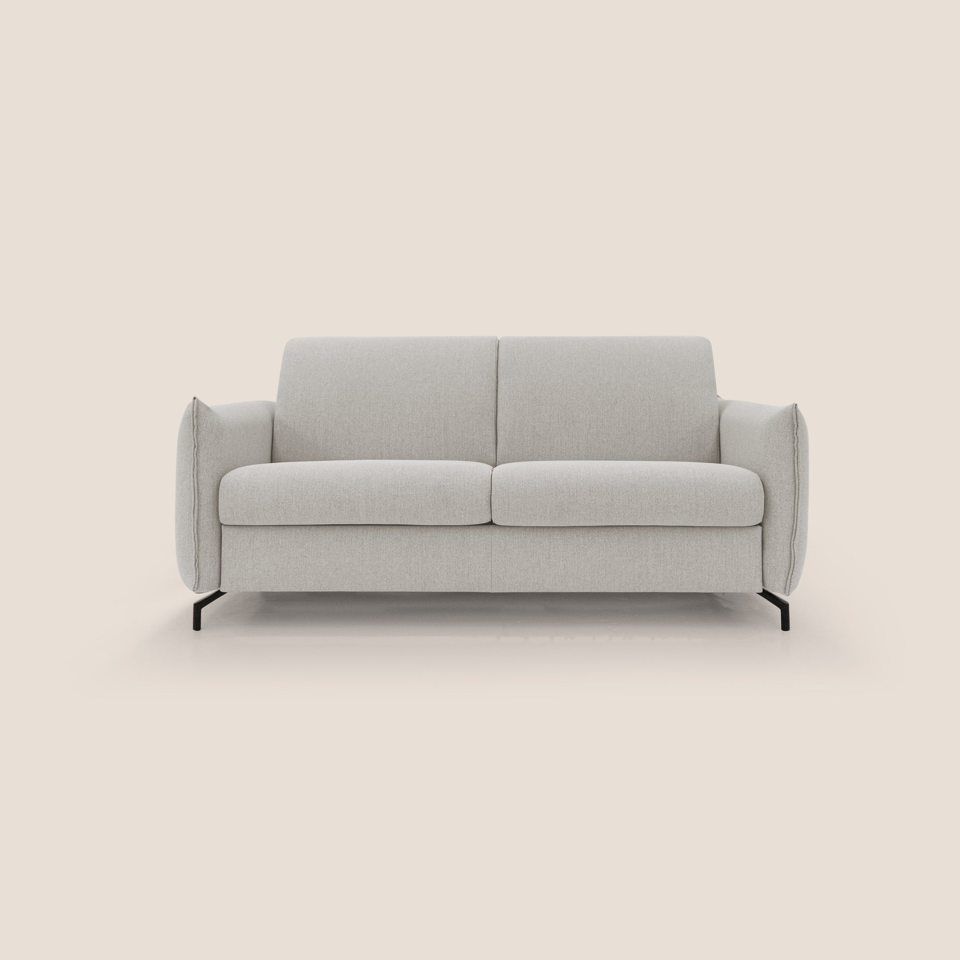 Divano Letto 3 Posti 215x95x96 cm in Tessuto Panna
