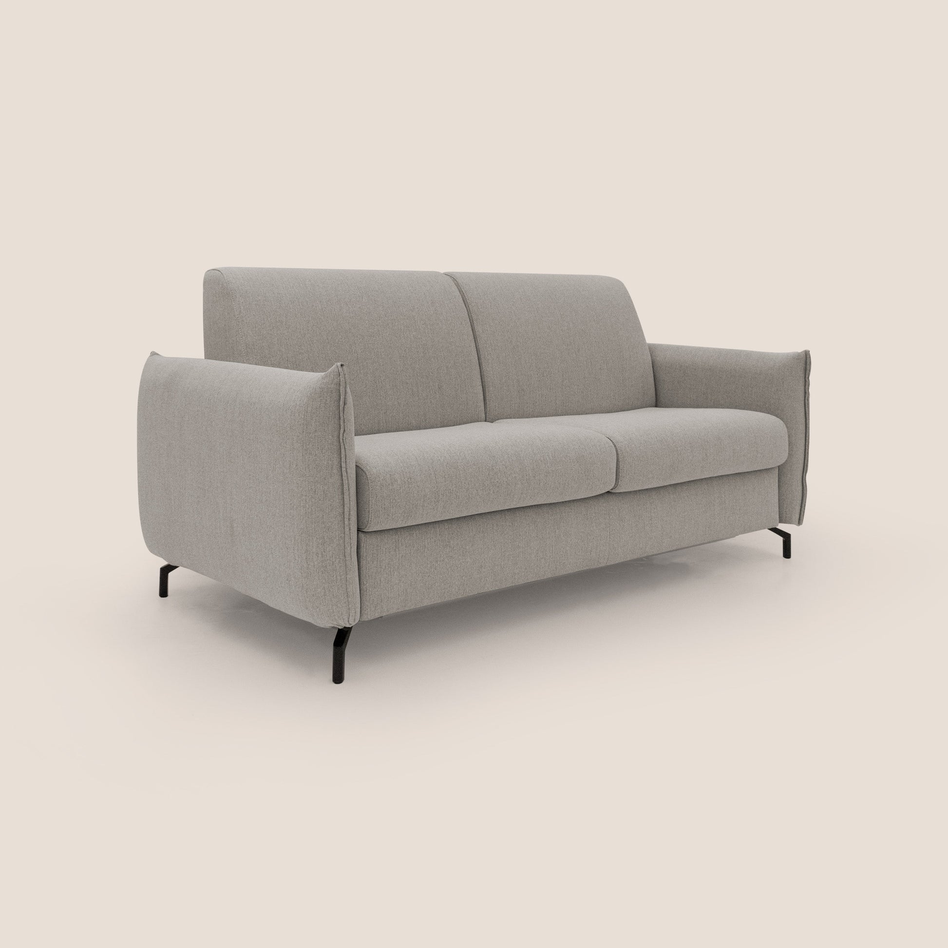 Divano Letto 3 Posti 215x95x96 cm in Tessuto Beige