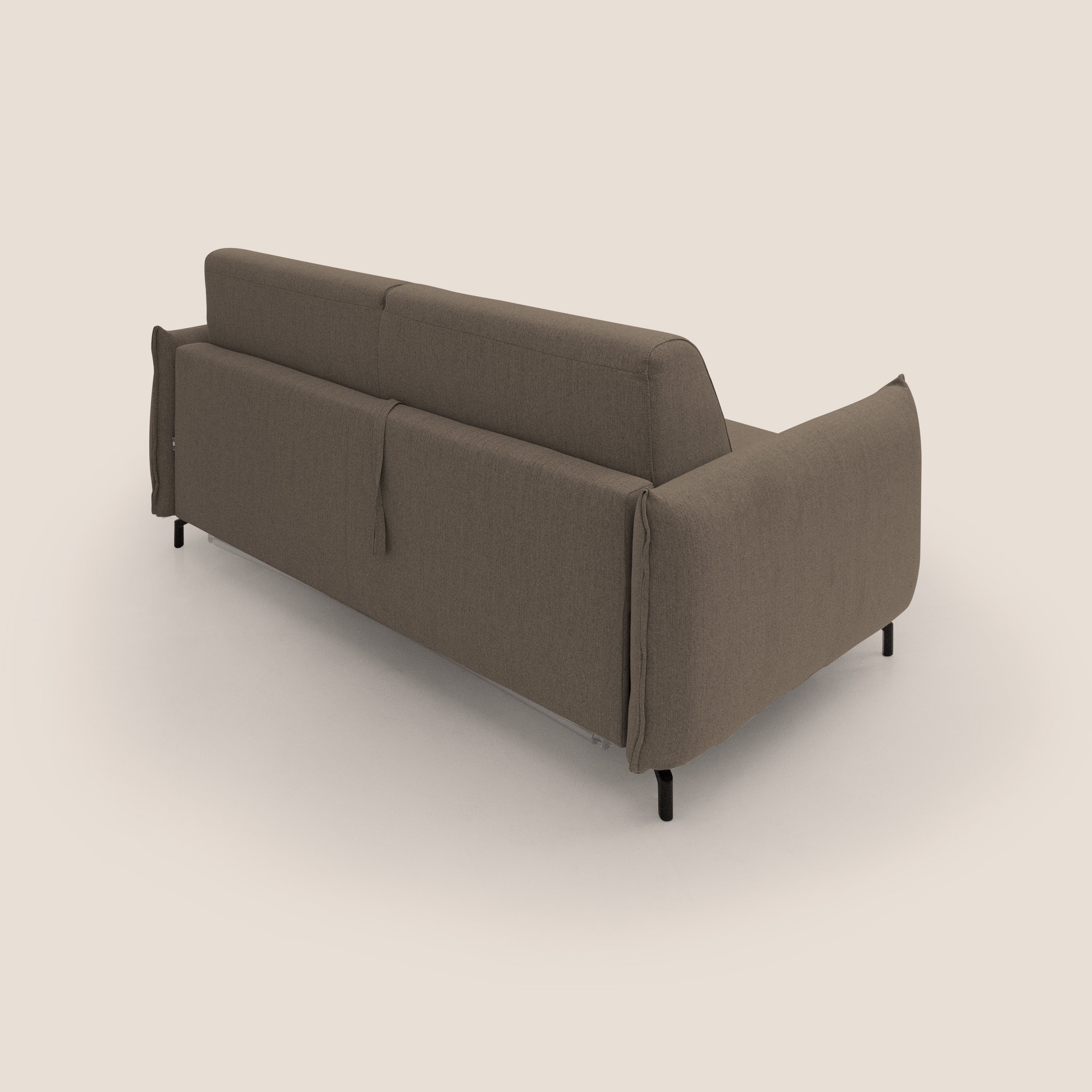 Divano Letto 3 Posti 215x95x96 cm in Tessuto Marrone