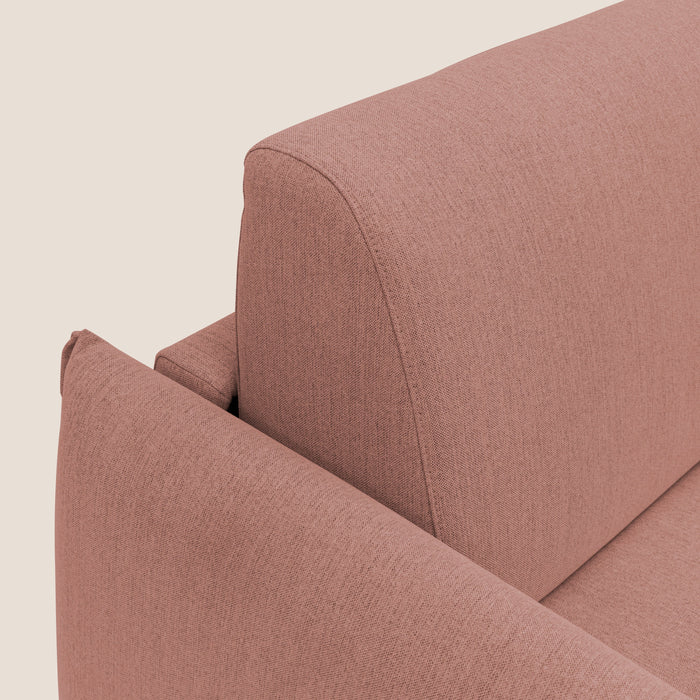 Divano Letto 3 Posti 215x95x96 cm in Tessuto Salmone