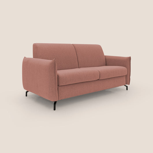 Divano Letto 3 Posti 195x95x96 cm in Tessuto Salmone
