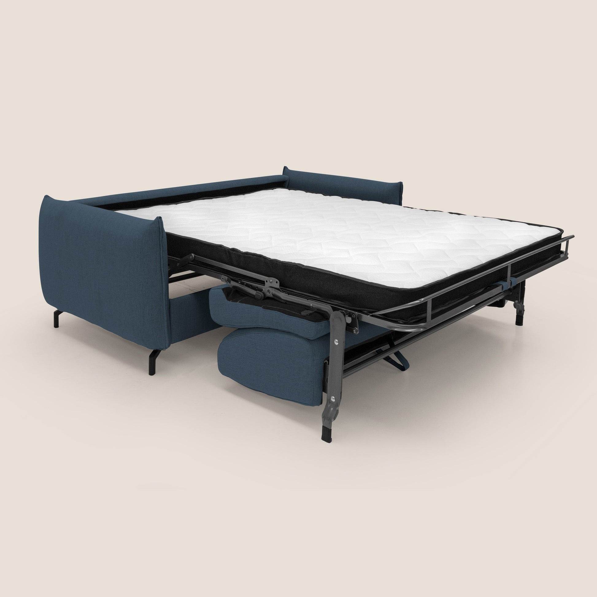Divano Letto 3 Posti 195x95x96 cm in Tessuto Blu