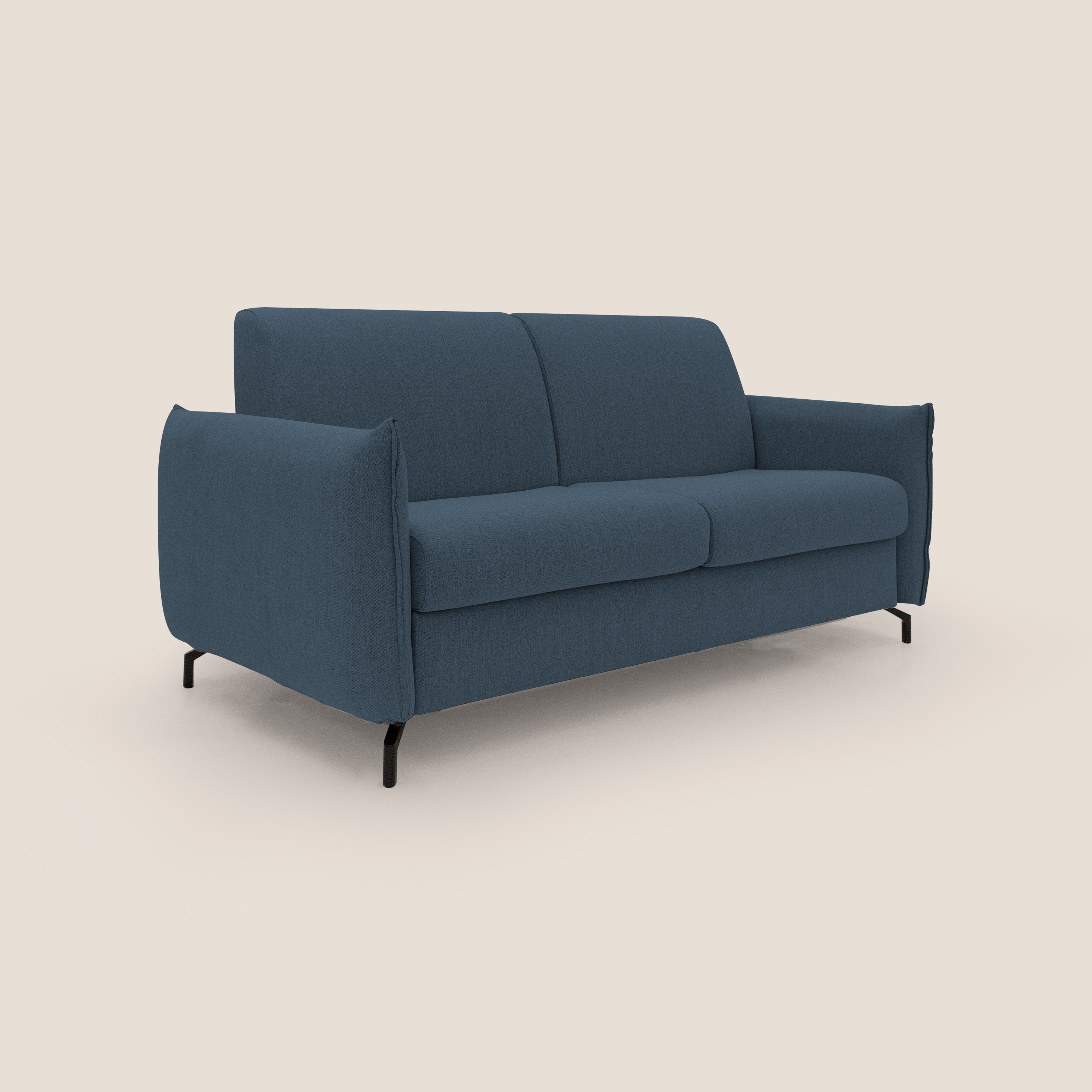 Divano Letto 3 Posti 195x95x96 cm in Tessuto Blu