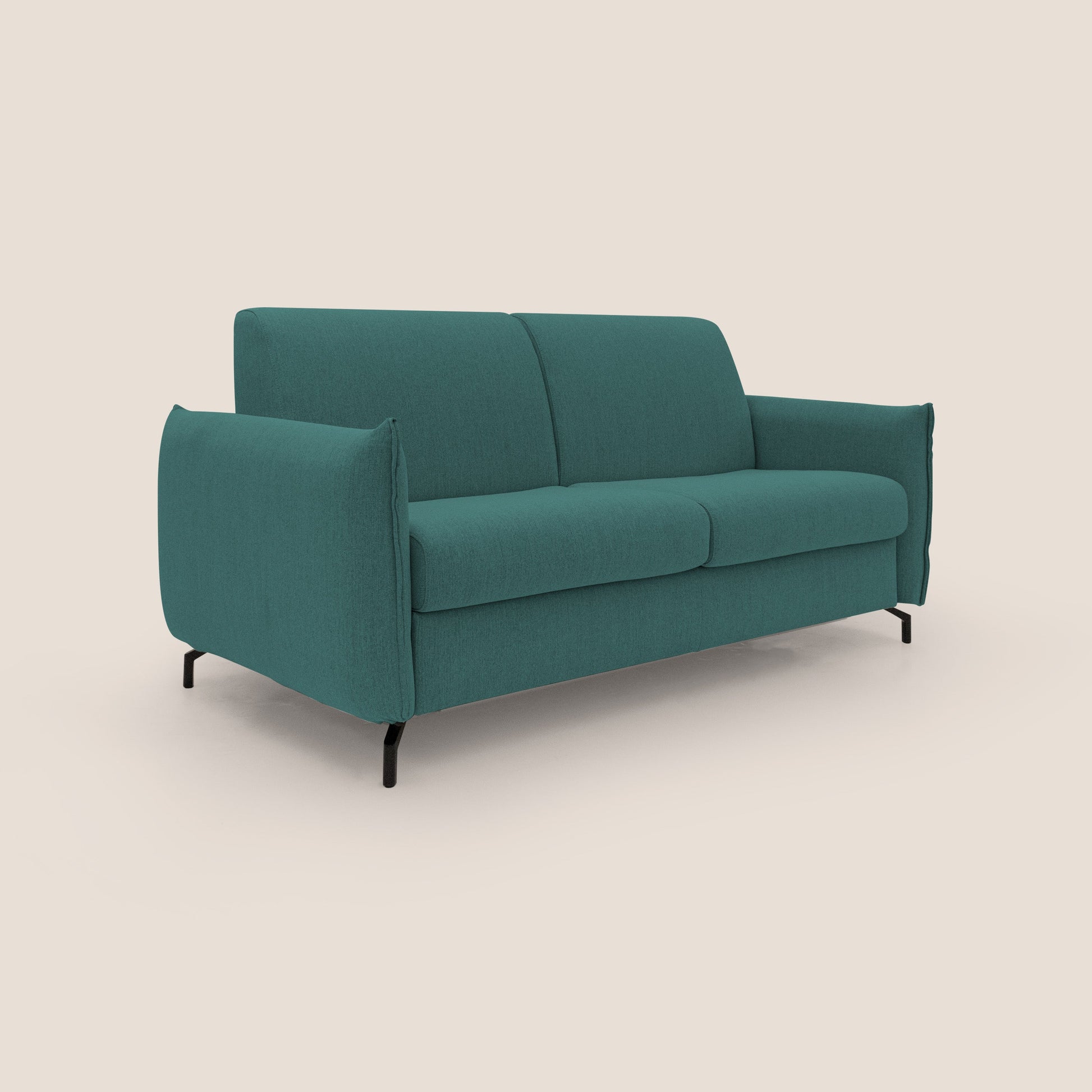 Divano Letto 2 Posti 175x95x96 cm in Tessuto Petrolio