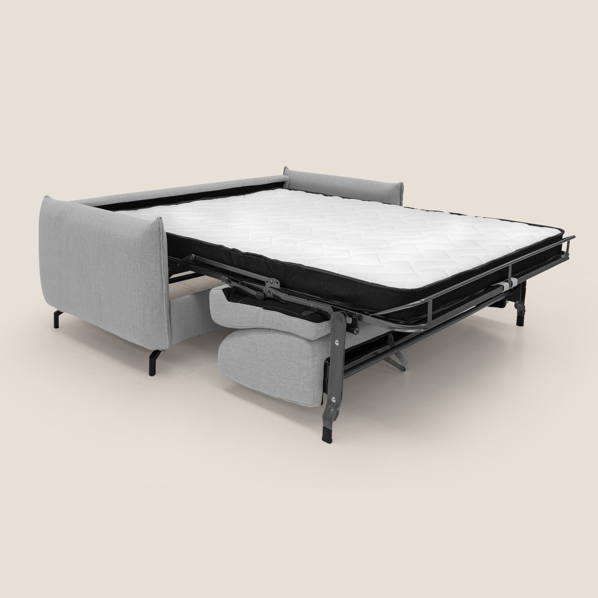 Divano Letto 2 Posti 175x95x96 cm in Tessuto Grigio