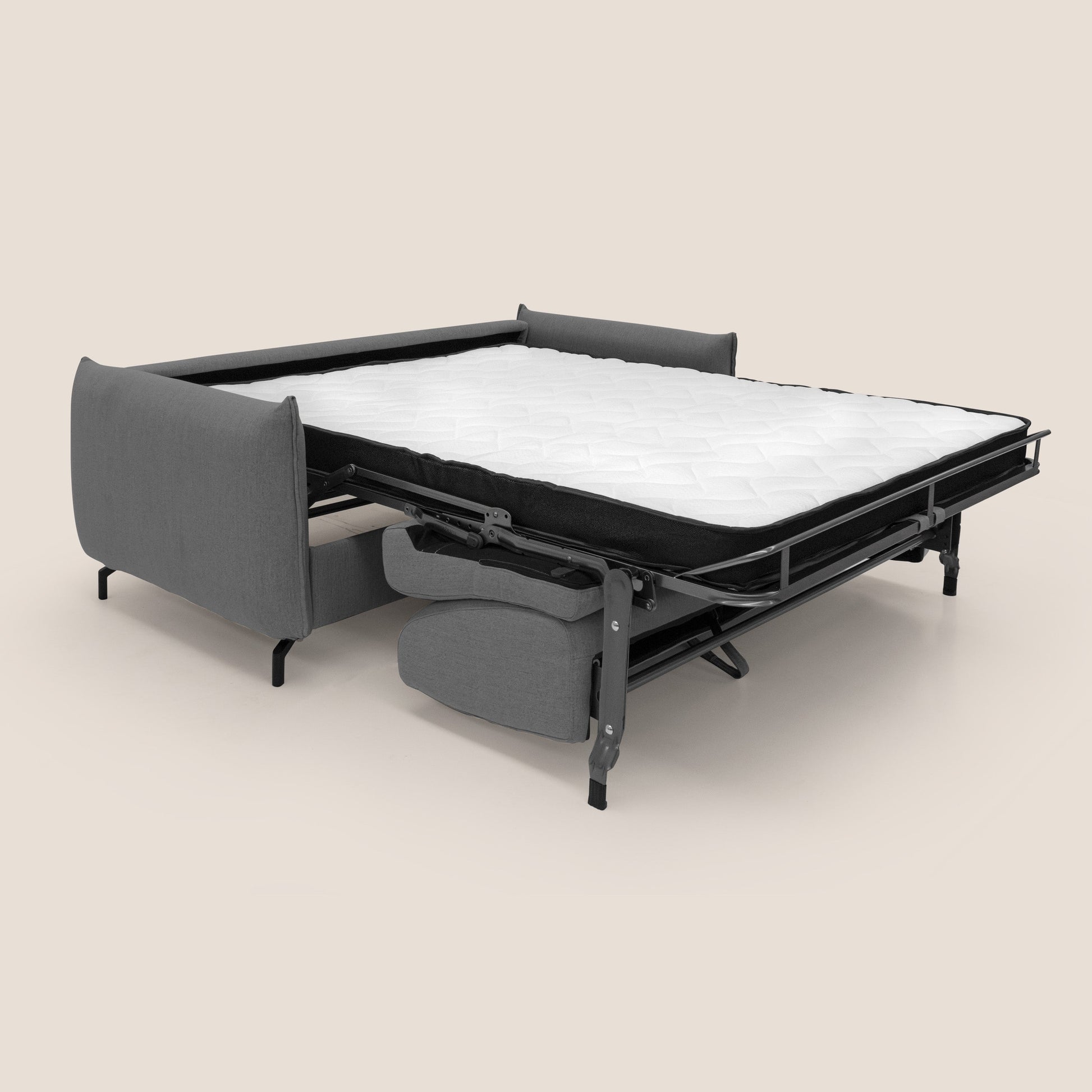 Divano Letto 2 Posti 175x95x96 cm in Tessuto Antracite