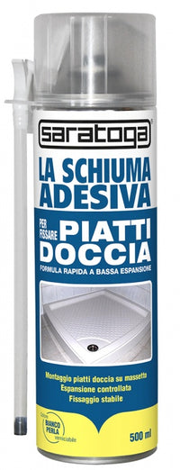 SCHIUMA ADESIVA PER FISSARE PIATTI DOCCIA 500 ML - SARATOGA