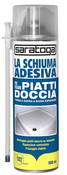 SCHIUMA ADESIVA PER FISSARE PIATTI DOCCIA 500 ML - SARATOGA