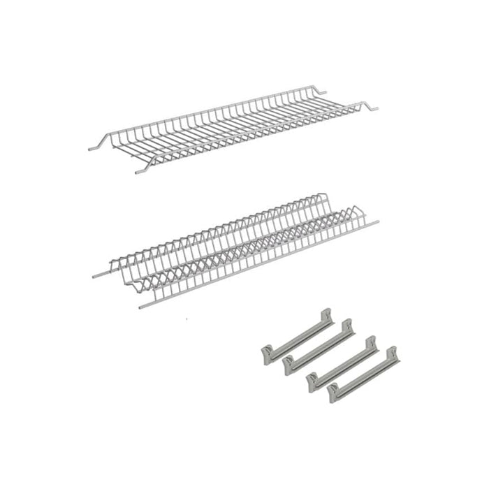 Scolapiatti Colapiatti In Metallo Verniciato Grigio Compelto Di Staffe Di Montaggio Per Pensili Da 60Cm Lunghezza 56Cm