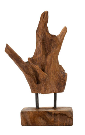 SCULTURA AKAR IN TEAK RIC, CM 20X11X34 MIN 2 (PEZZI UNICI - NON RIP. IN SERIE)
