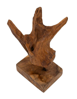 SCULTURA AKAR IN TEAK RIC, CM 20X11X34 MIN 2 (PEZZI UNICI - NON RIP. IN SERIE)