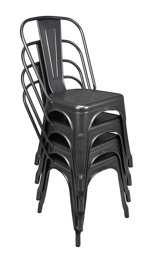 Sedia industriale in metallo, sedia impilabile mod. Maggie (2 pz.) Colore: Grigio SD01MAM