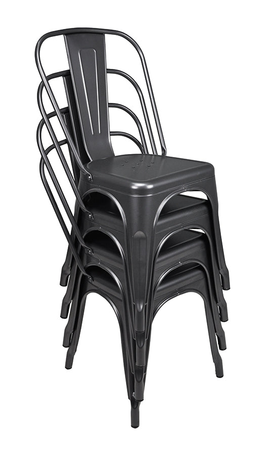 Sedia industriale in metallo, sedia impilabile mod. Maggie (2 pz.) Colore: Grigio SD01MAM