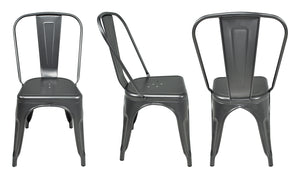 Sedia industriale in metallo, sedia impilabile mod. Maggie (2 pz.) Colore: Grigio SD01MAM