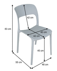 Sedia impilabile in polipropilene mod. Maya (2 pz.) Colore: Grigio chiaro SD01MAPP