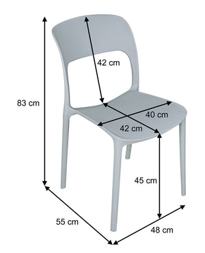 Sedia impilabile in polipropilene mod. Maya (2 pz.) Colore: Grigio chiaro SD01MAPP