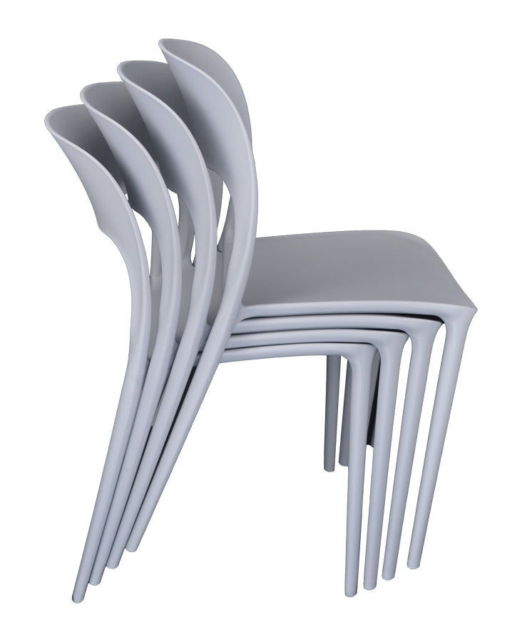 Sedia impilabile in polipropilene mod. Maya (2 pz.) Colore: Grigio chiaro SD01MAPP