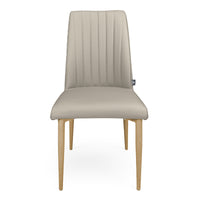 Sedia da pranzo imbottita in pelle tortora – Francine (2 Pz.)