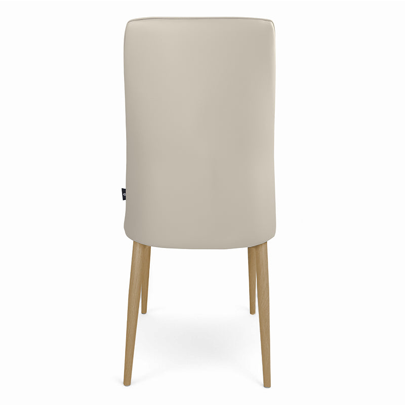 Sedia da pranzo imbottita in pelle tortora – Francine (2 Pz.)