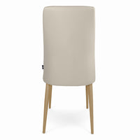 Sedia da pranzo imbottita in pelle tortora – Francine (2 Pz.)