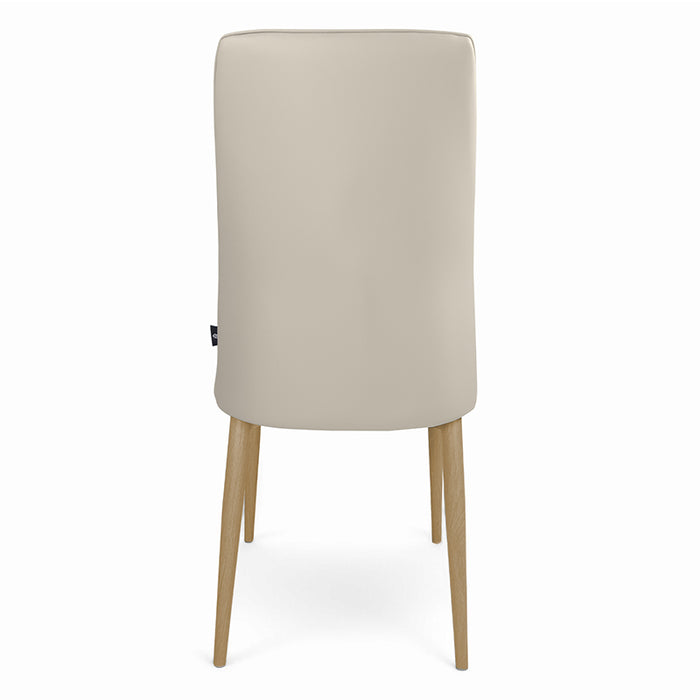 Sedia da pranzo imbottita in pelle tortora – Francine (2 Pz.)