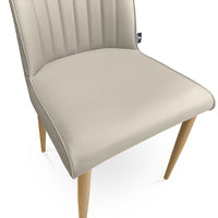 Sedia da pranzo imbottita in pelle tortora – Francine (2 Pz.)