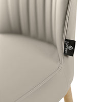 Sedia da pranzo imbottita in pelle tortora – Francine (2 Pz.)